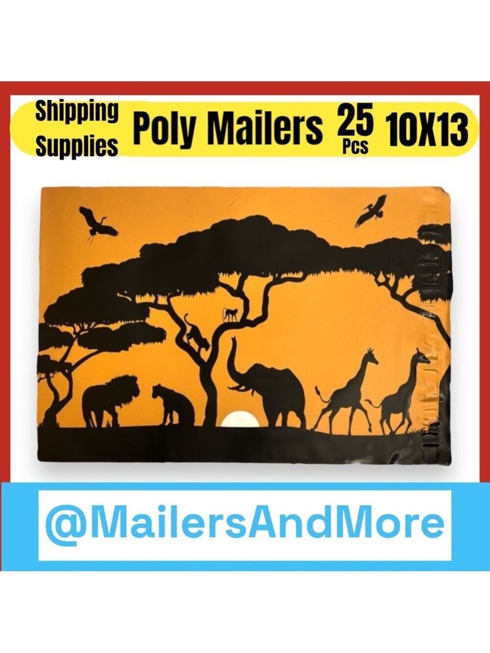 25 10X13 Poly Mailers Safari, Elephant, Giraffe PRICE IS FIRM Fall - Picture 4 of 12